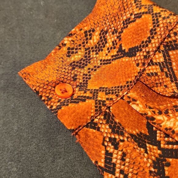Michael kors michael michael kors xs top animal print snakeskin Orange silk - Picture 8 of 10